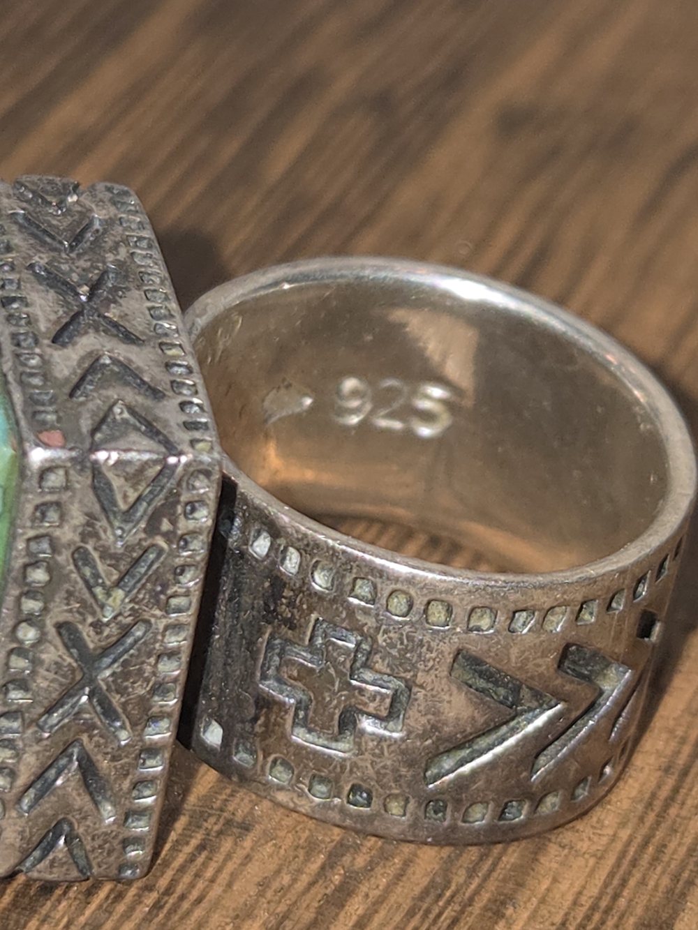 Silpada Vintage Turquoise Mosaic Sterling Silver 925 Statement Ring - Turquoise - Picture 3 of 12